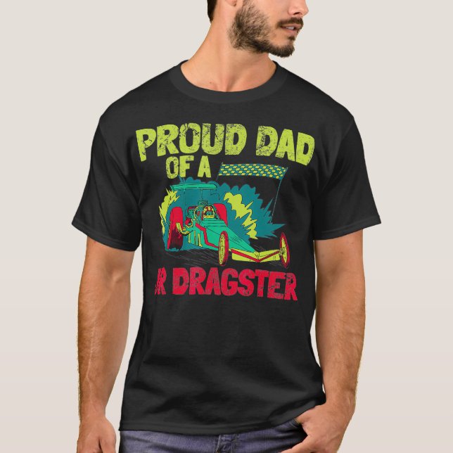 Mens Daddy Of Junior Dragster Drag Race Racing T-Shirt (Front)
