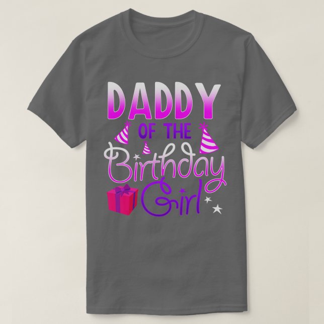 Mens Daddy of the Birthday Girl  funny Gift for Bi T-Shirt (Design Front)