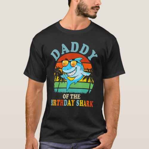 Mens Daddy Of The Shark Birthday Dad Matching Fami T_Shirt