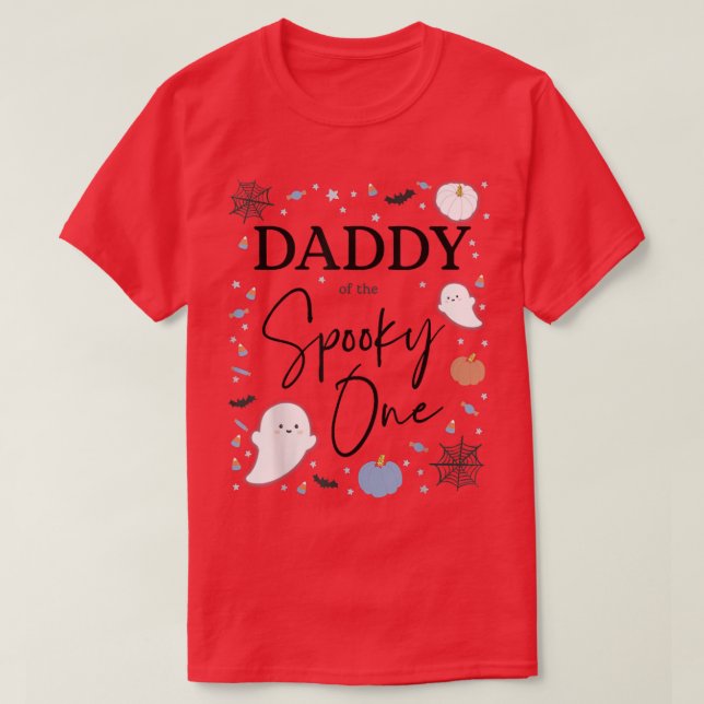 Mens Daddy of the Spooky One First Birthday Boy 1s T-Shirt (Design Front)
