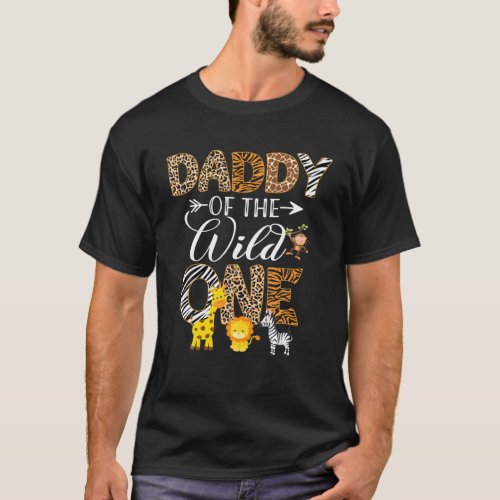 Mens Daddy Of The Wild One Zoo Birthday Safari Ani T_Shirt
