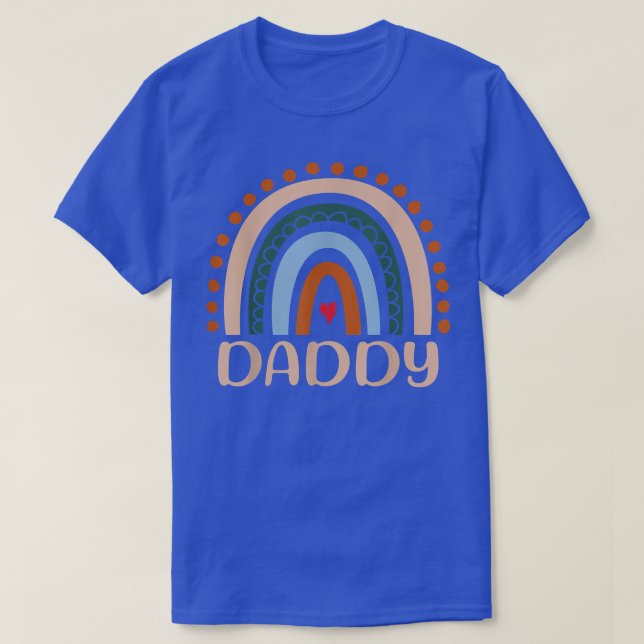 Mens Daddy Rainbow, Boho Rainbow Daddy, Cool Dad F T-Shirt (Design Front)