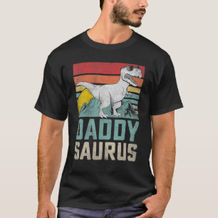 Mens Daddy Saurus T Rex Dinosaur Family Matching V T-Shirt