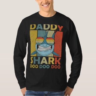 Mens Daddy Shark Retro Pajamas Father Day Daddy T-Shirt