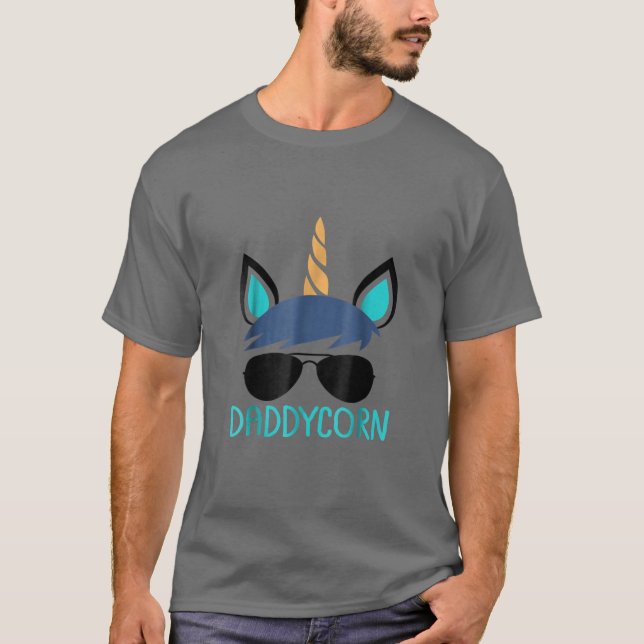Mens Daddycorn Unicorn Dad  Father's Day Gift T-Shirt (Front)