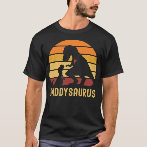 Mens Daddysaurus Dinosaur T Rex Fathers Day Daddy T_Shirt
