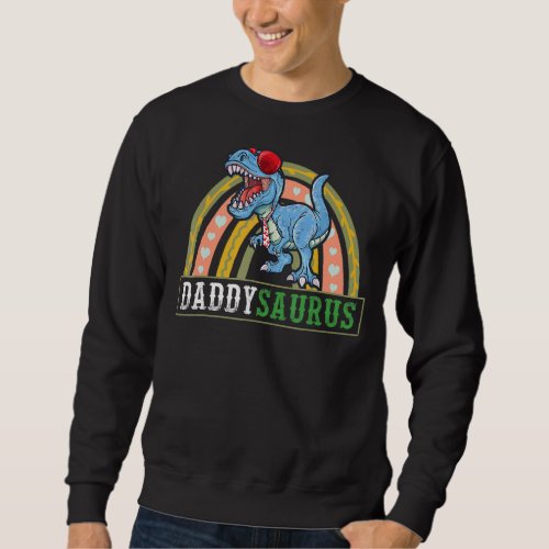 Mens Daddysaurus Rex  Rainbow Daddy Saurus Family  Sweatshirt