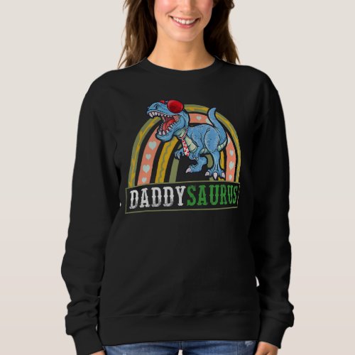 Mens Daddysaurus Rex  Rainbow Daddy Saurus Family  Sweatshirt