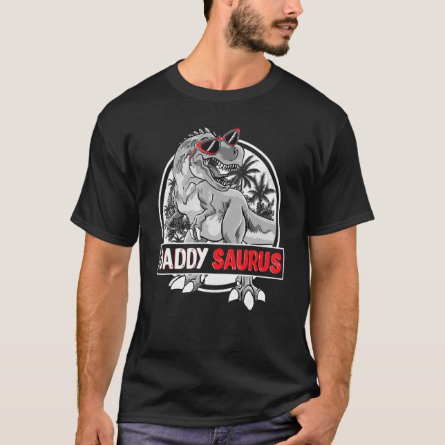 Mens Daddysaurus T Rex Dinosaur Funny Daddy Saurus T-Shirt (Front)