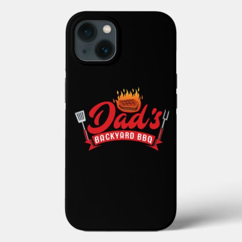 Mens Dads Backyard BBQ Funny Barbecue Pitmaster Co iPhone 13 Case