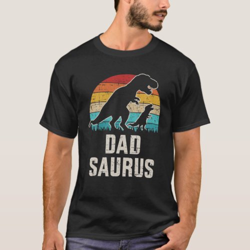 Mens Dadsaurus Dad Dinosaur Vintage For Fathers D T_Shirt