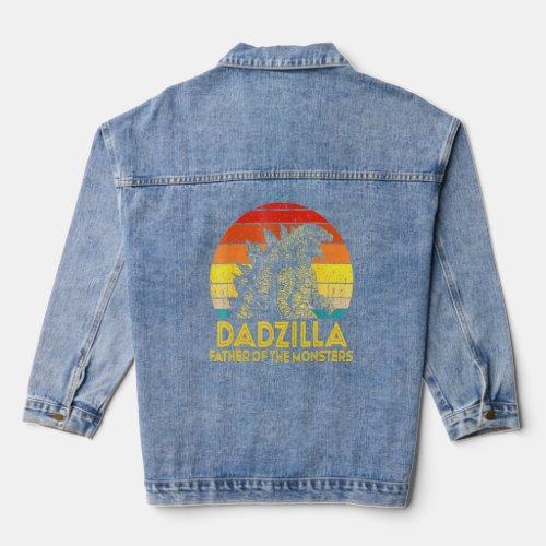 Mens Dadzilla Father Of The Monsters Vintage Fathe Denim Jacket