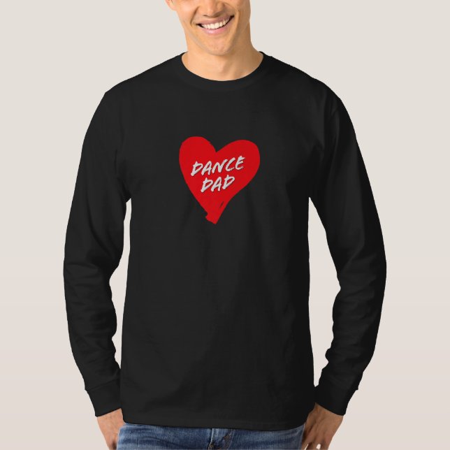 Mens Dance Dad  Funny Dancer Father  Cute Red Hear T-Shirt (Front)