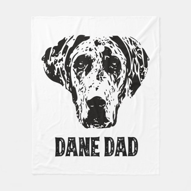Mens Dane Dad - Great Dane Dad Fleece Blanket (Front)