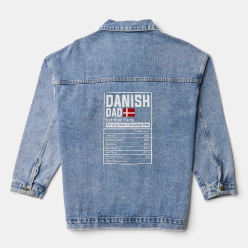 Mens Danish Dad Nutrition Facts Fathers Day Natio Denim Jacket