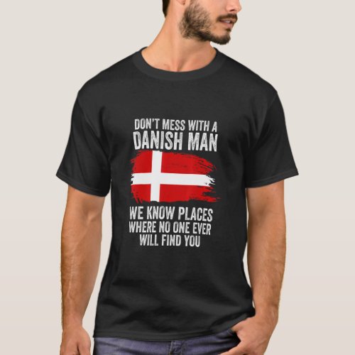 Mens Danish Flag Denmark  T_Shirt