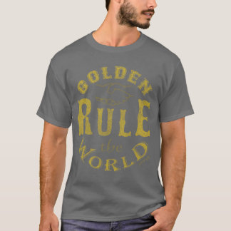 Men's Dark T-Shirt Vintage Golden Rule The World