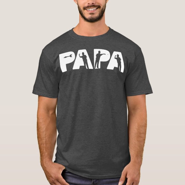 Mens Dart Papa Dart Dad Fathers Day Gift T-Shirt (Front)