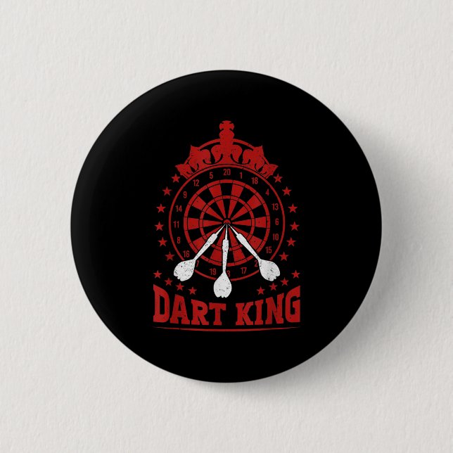Mens Dart Player Cool Quote The King Of Darts  Button (Front)