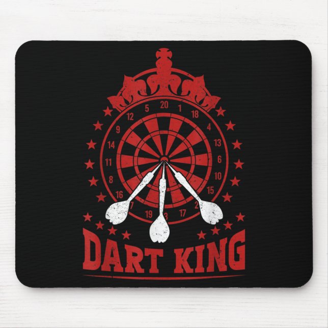 Mens Dart Player Cool Quote The King Of Darts  Mouse Pad (Front)