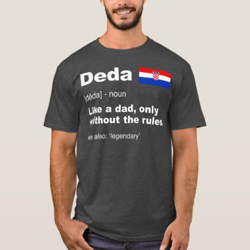 Mens Deda Definition Croatian Grandpa  Fathers T_Shirt