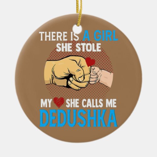 Mens Dedushka Fathers Day From Wife Daughter She Ceramic Ornament