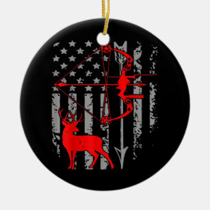 Mens Deer Hunting Grapic Tee Deer Bow Hunting Ceramic Ornament