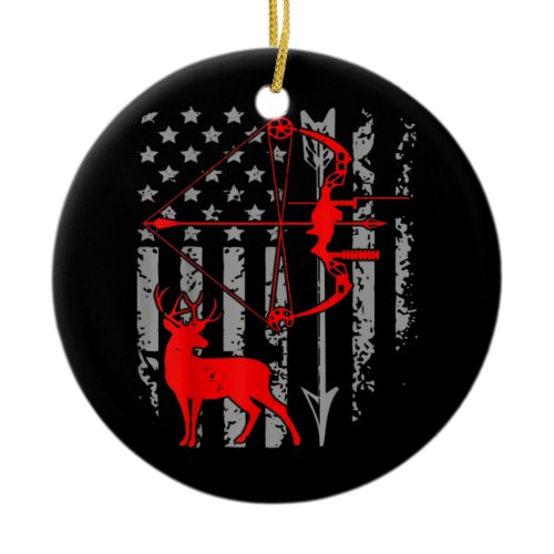 Mens Deer Hunting Grapic Tee Deer Bow Hunting Ceramic Ornament