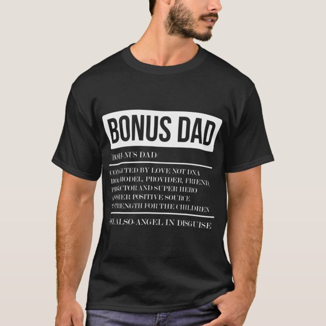 Mens Definition Bonus Dad Stepdad Step Dad Step Fa T-Shirt (Front)
