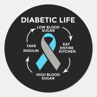 Mens Diabetes Quotes Diabetes Fighter Diabetes Classic Round Sticker
