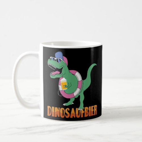 Mens Dinosaufbier  Saying with Spinning Dinos  Coffee Mug
