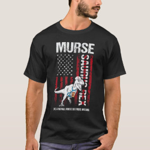 Mens Dinosaur Scrub Nurse Life Coffee Rn Murse Nu T-Shirt