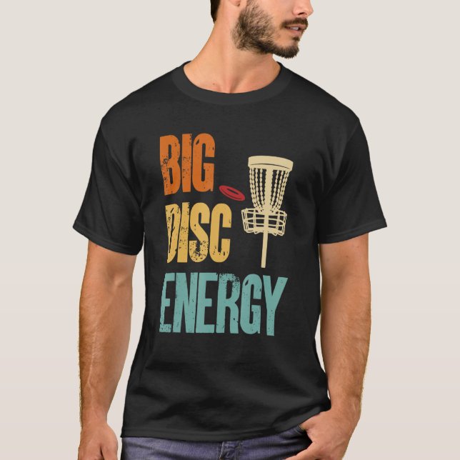 Mens  Disc Golf Big Disc Energy 1 T-Shirt (Front)