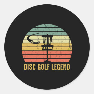 Mens Disc Golf Legend Funny Frisbee Disc Sport Vin Classic Round Sticker