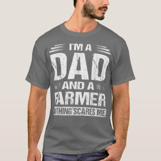Mens Distressed I'm A Dad And A Farmer Funny Fathe T-Shirt
