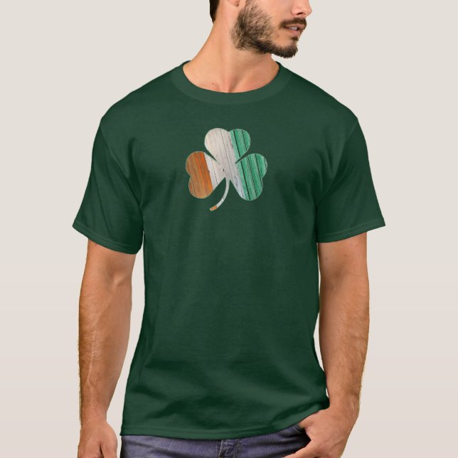 Men's Distressed Irish Flag Shamrock T-Shirt (Front)