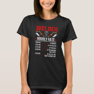 Mens Distressed Retro Welder Hourly Rate Welding T-Shirt
