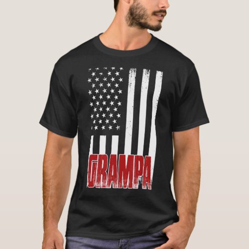Mens Distressed Usa American Flag Grampa  For Fath T_Shirt