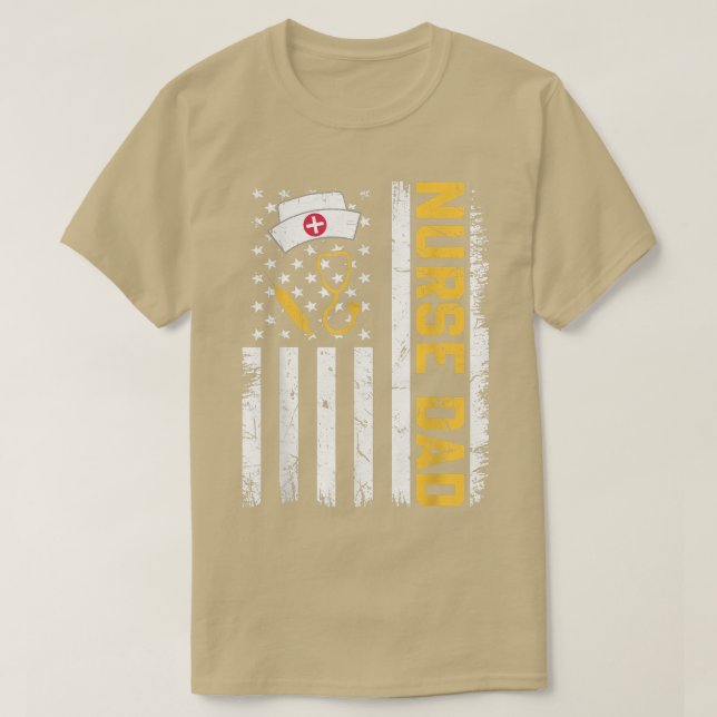Mens Distressed USA Flag Nurse Dad Patriotic Fathe T-Shirt (Design Front)