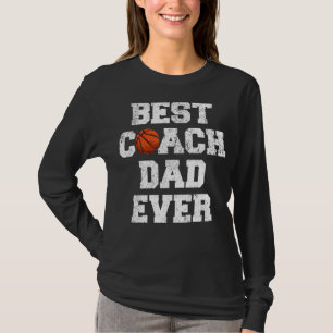 Mens Distressed Vintage Best Basketball Coach Dad  T-Shirt