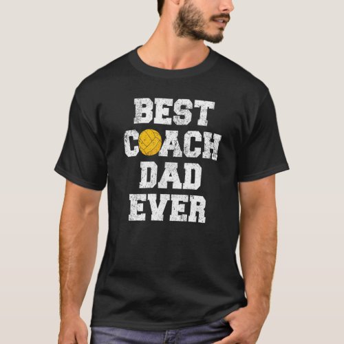 Mens Distressed Vintage Best Water Polo Coach Dad 