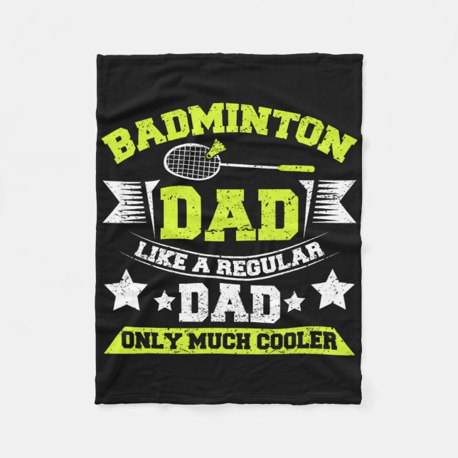 Mens Dminton Dad Like A Regular Dad Only Much Cool Fleece Blanket (Front)
