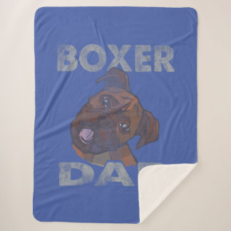 Mens Dog Dad Boxer Dog Lover Sherpa Blanket