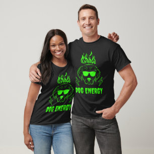 Men's Dog Energy Graphic T-Shirt - Cool Neon Puppy