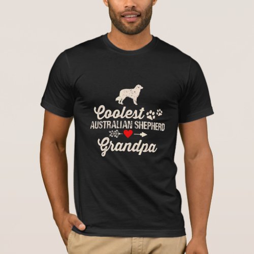 Mens Dog Grandpa Coolest Australian Shepherd Grand T_Shirt