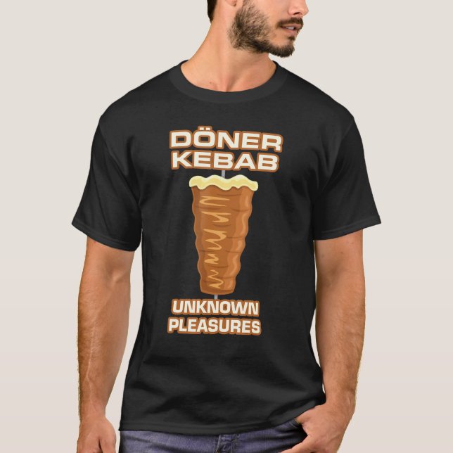 Mens Doner Kebab Unknown Pleasures Stick Wood Lamb T-Shirt (Front)