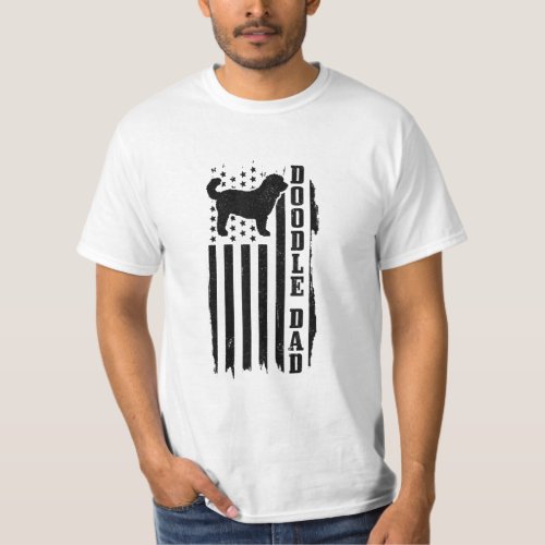 mens doodle dad vintage american flag patriotic T_Shirt