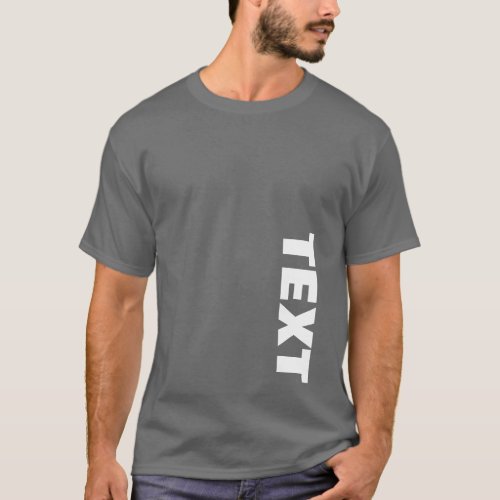 Mens Double Sided Design Large Font Text Dark Grey T_Shirt