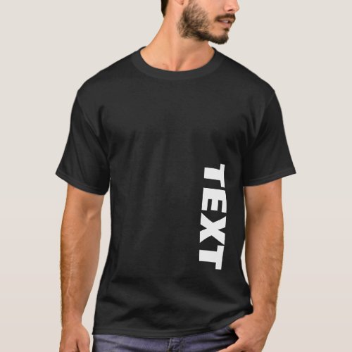 Mens Double Sided Print Big Bold Font Text Black T_Shirt