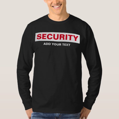 Mens Double Sided Print Long Sleeve Security T_Shirt